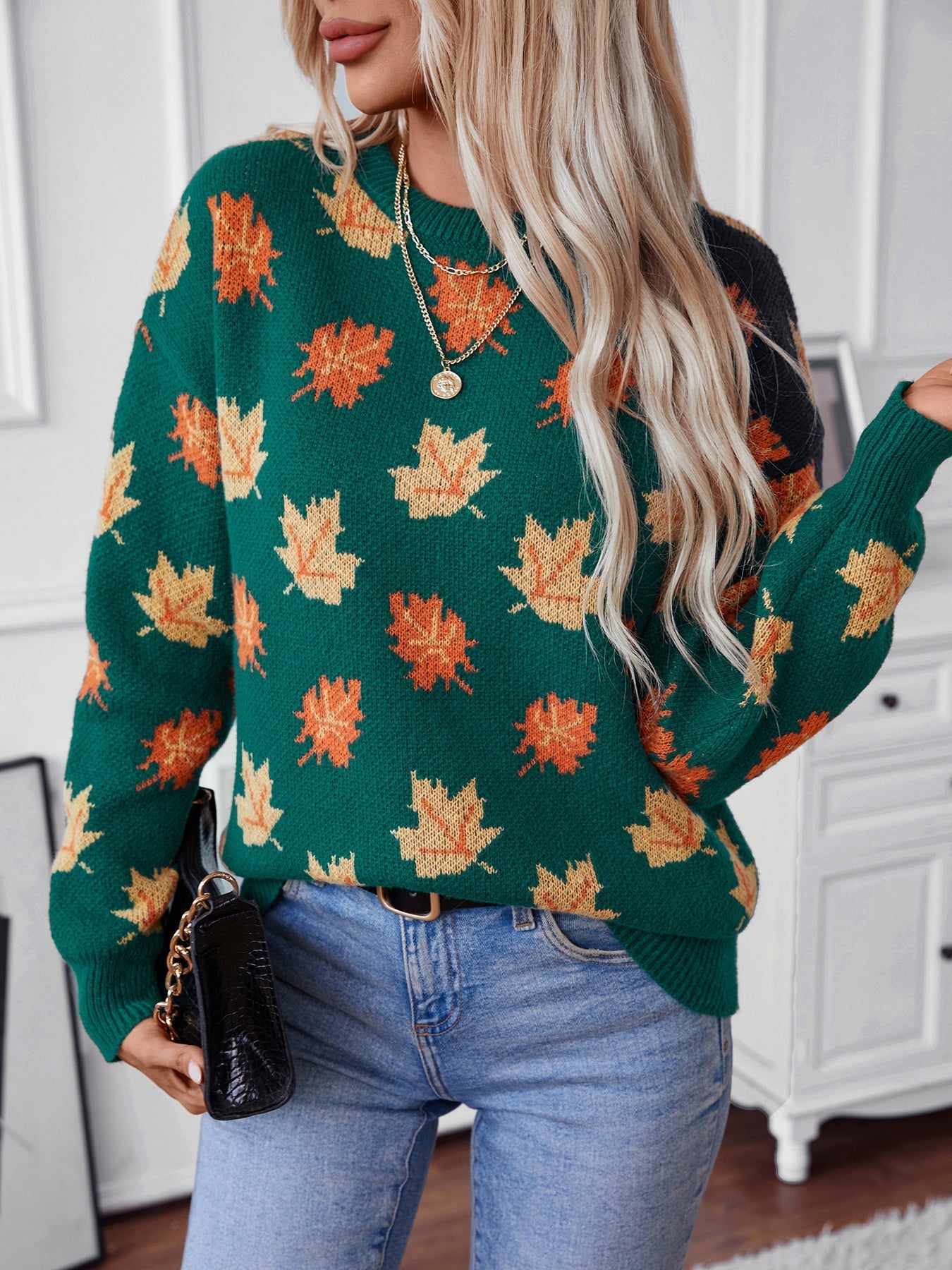 Nilo | Gemütlicher Pullover mit Ahornblatt-Muster