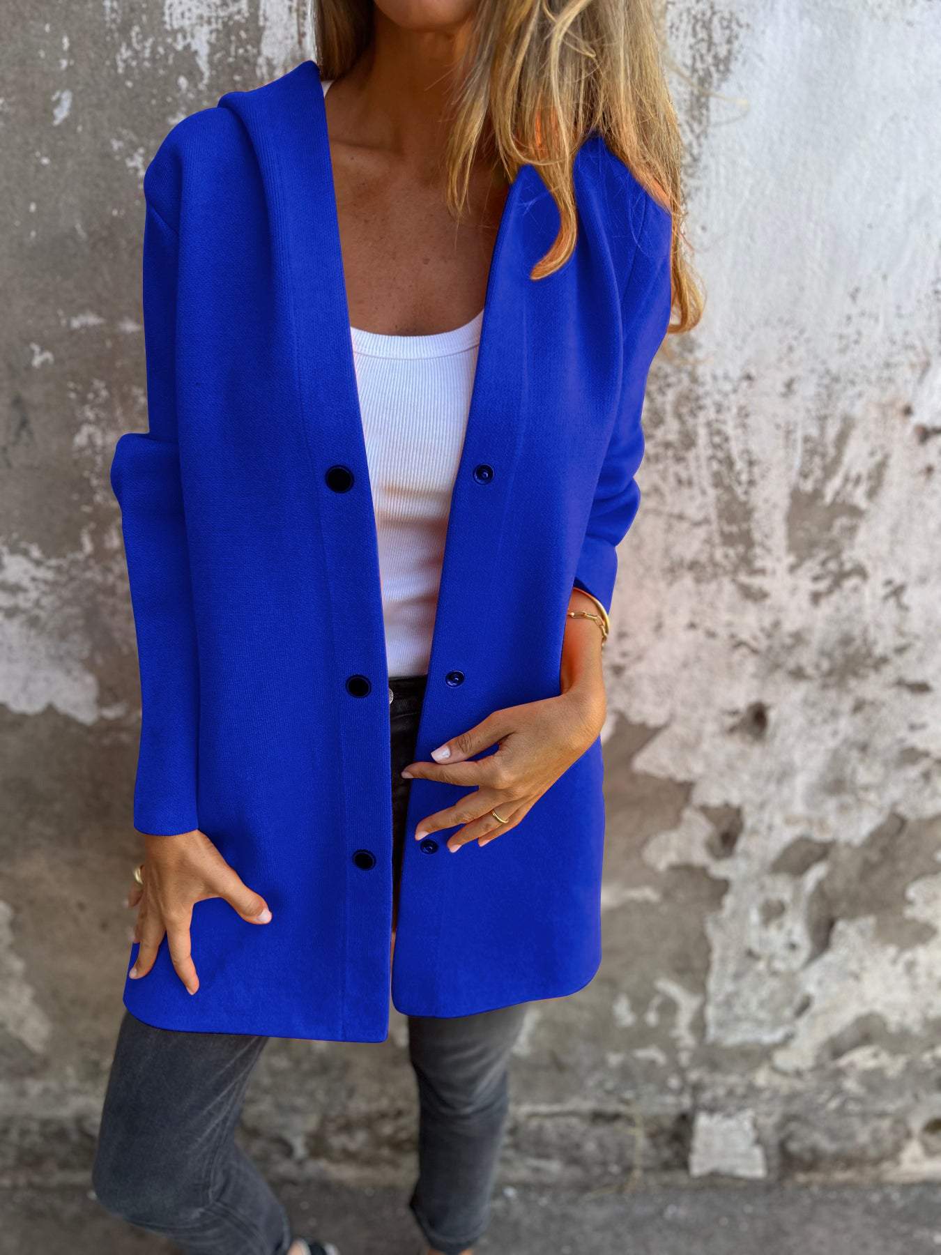 Bonafita Karlien - Lässige einreihige Kapuzenjacke