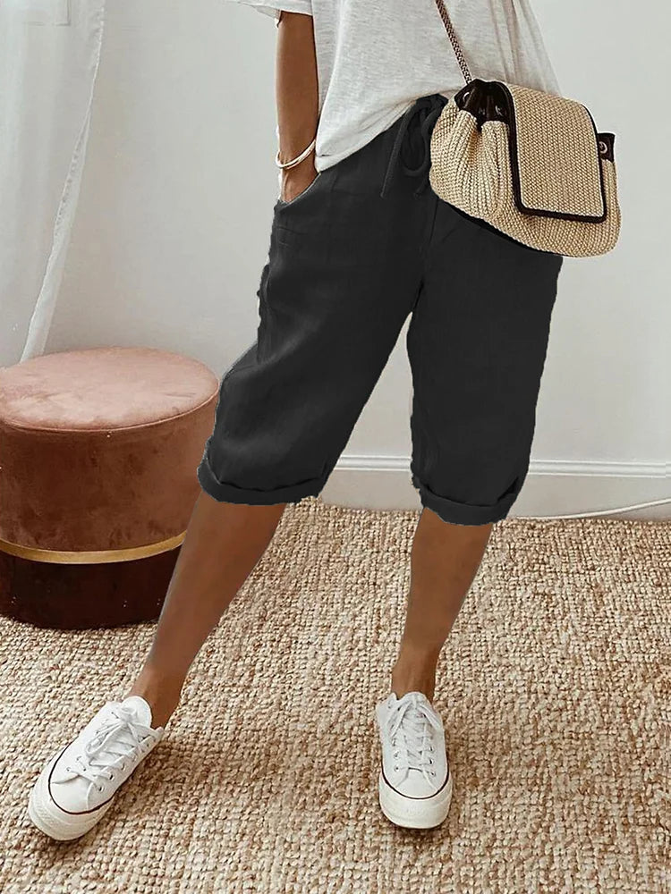 Lina - Baumwoll- und Leinen-Shorts für Damen