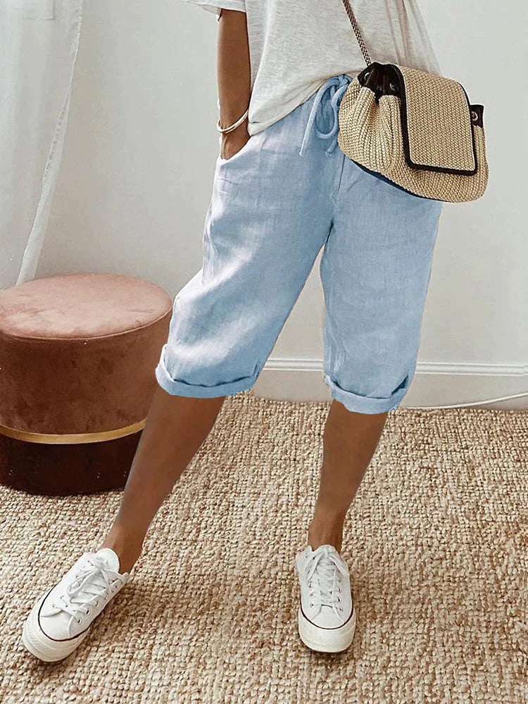 Lina - Baumwoll- und Leinen-Shorts für Damen