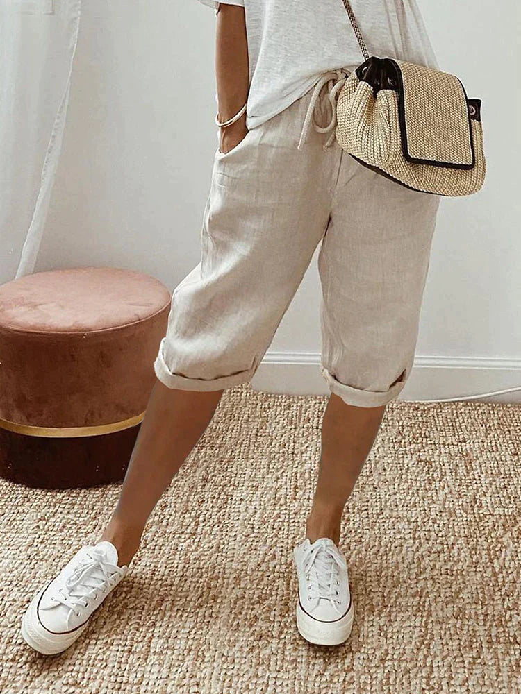 Lina - Baumwoll- und Leinen-Shorts für Damen
