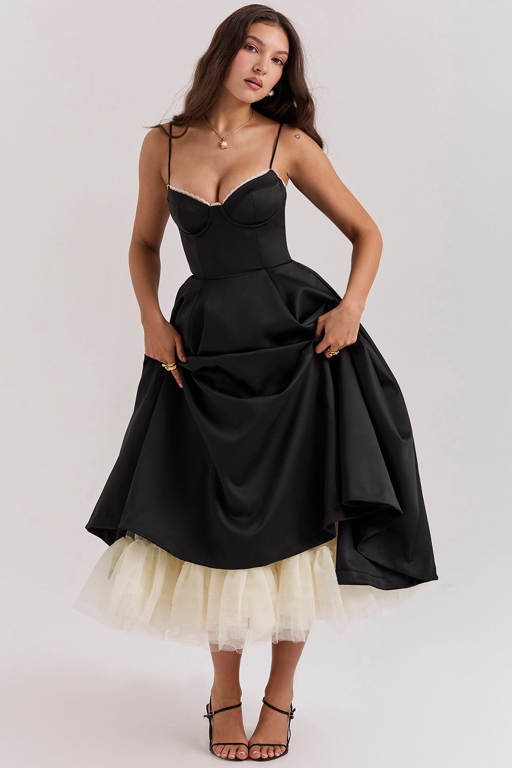 Emma – Ärmelloses Midikleid in Korsettform