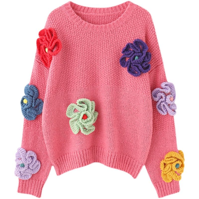 Noar | Vintage 3D Blume Pullover