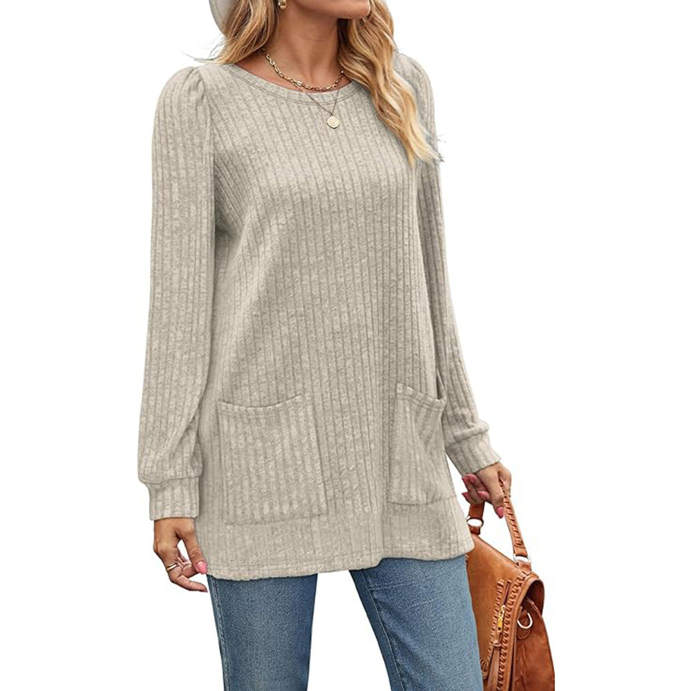 Bjarke | Herbst und Winter neue halblange Pullover Kleid Frau