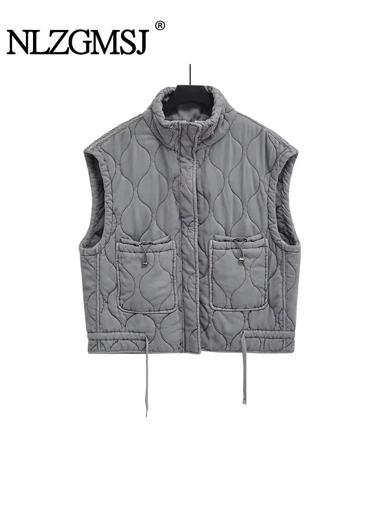 Vince | Herbst Winter Frauen Tasche Baumwolle Mantel Weste ärmellos