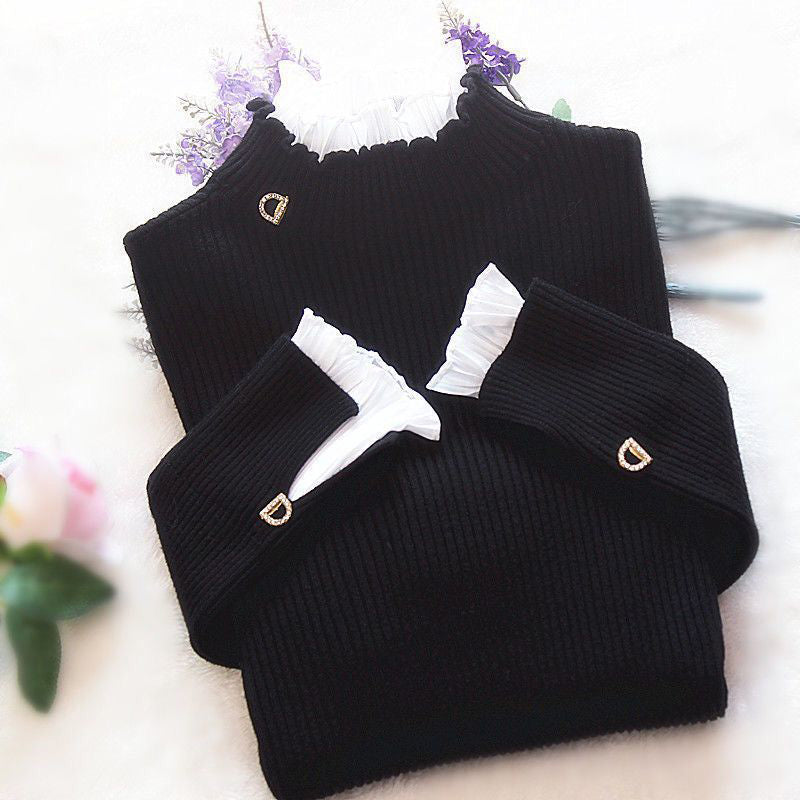 Helge | Rollkragenpullover für Frauen Koreanische Spitze