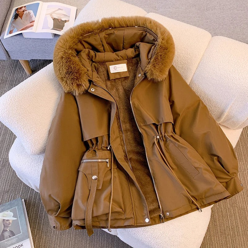 Yieshaella | Neue Mode Frauen Winterjacke mit Kunstpelzkragen