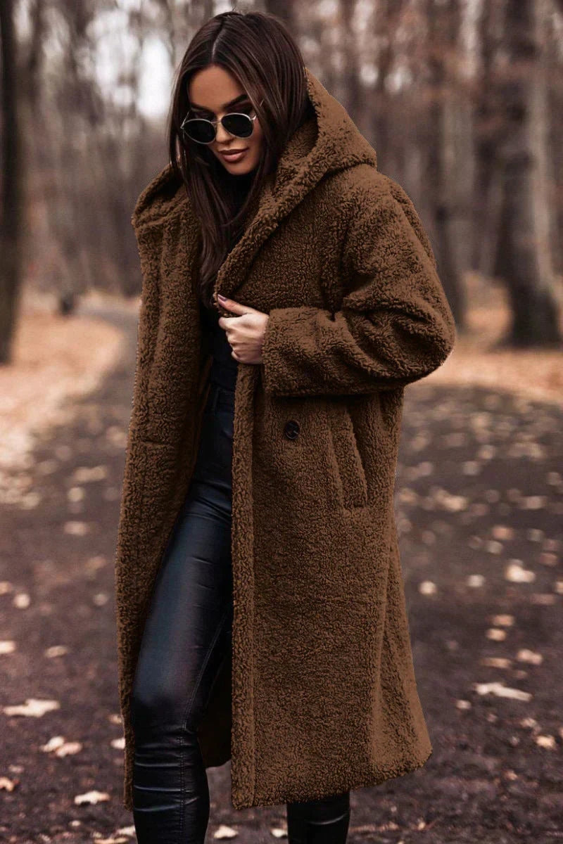 Marita - Damen Langer Winter Trenchcoat