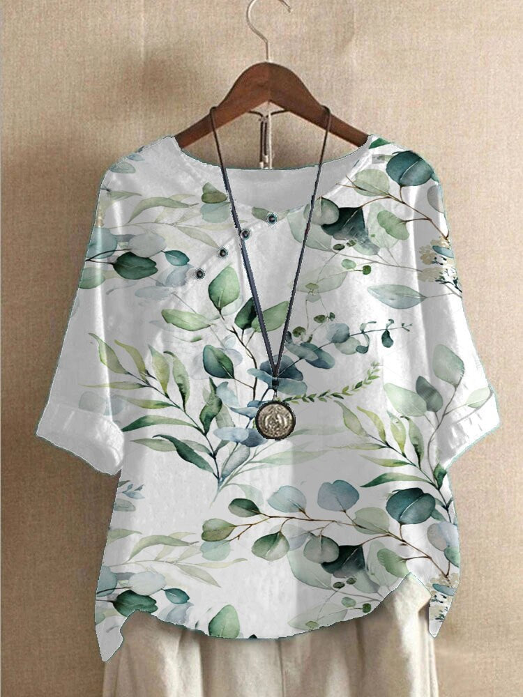 Flora – Bedruckte Bluse mit 3/4-Ärmeln
