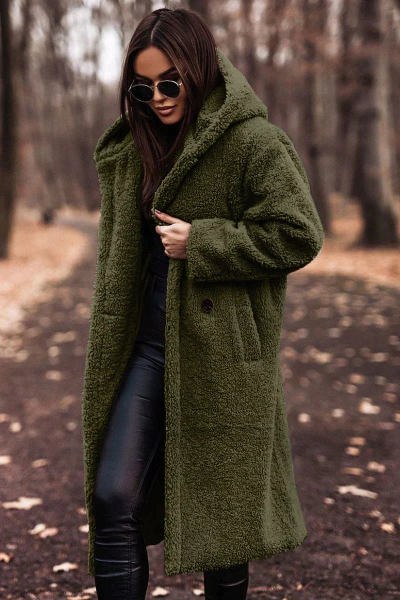 Marita - Damen Langer Winter Trenchcoat