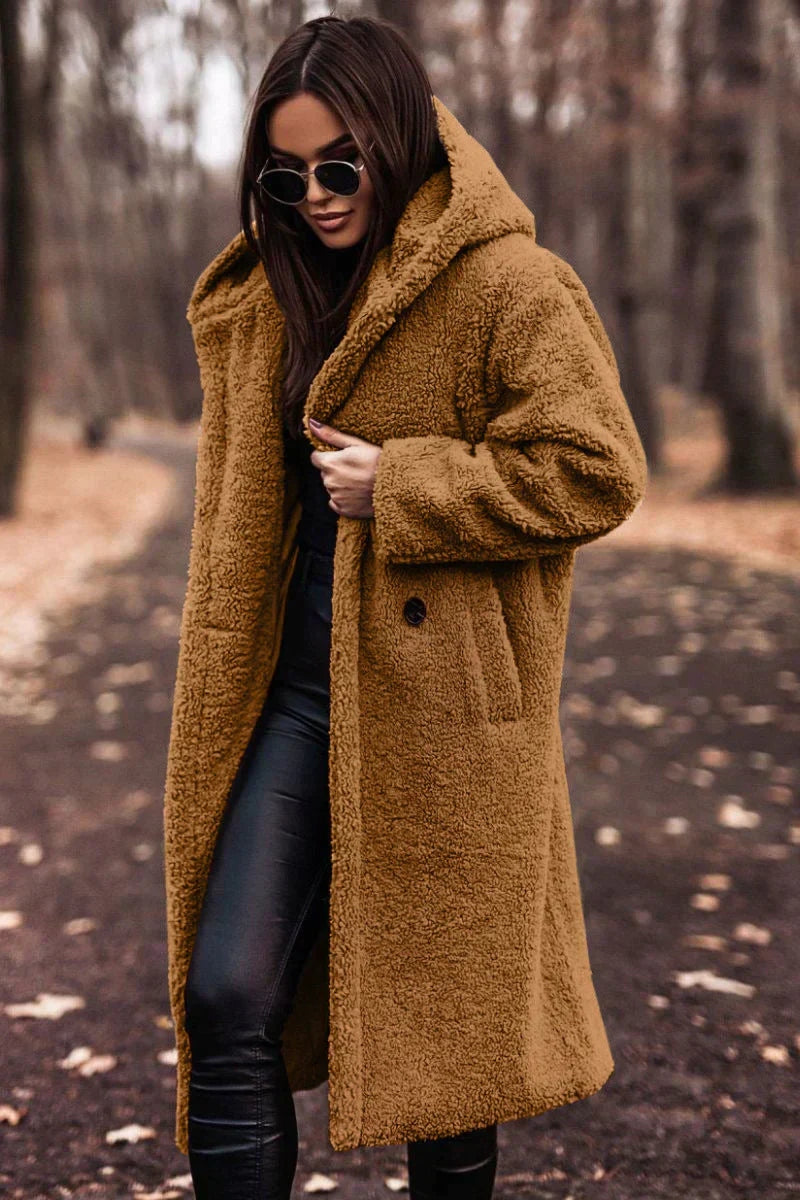 Marita - Damen Langer Winter Trenchcoat