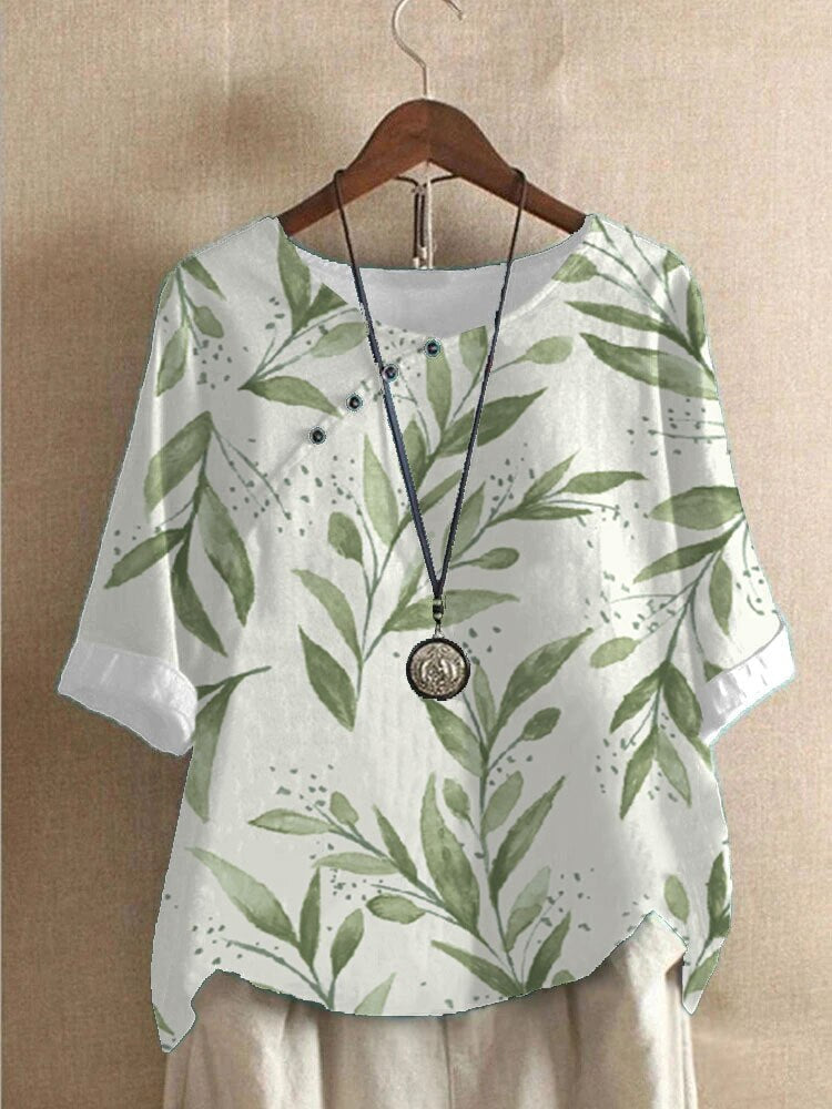 Flora – Bedruckte Bluse mit 3/4-Ärmeln