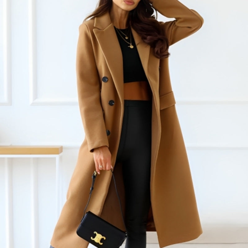 Benedicta - Eleganter Damenmantel mit doppelter Knopfleiste