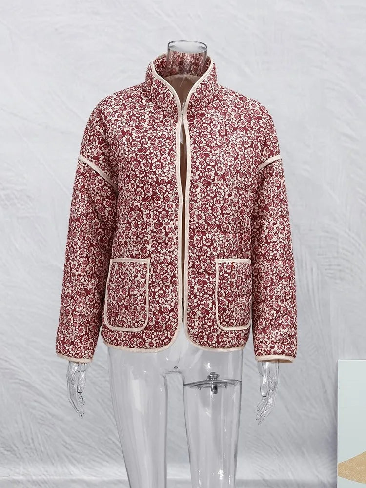 Larise - Vintage Damenjacke mit Blumendruck