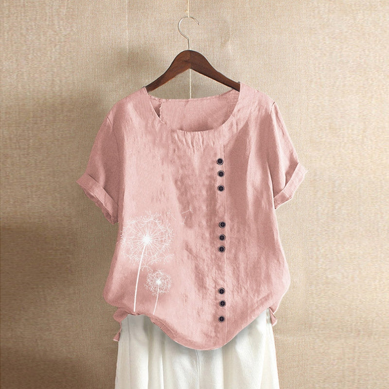 Marla - Lässige Damenbluse mit Pusteblumen-Design