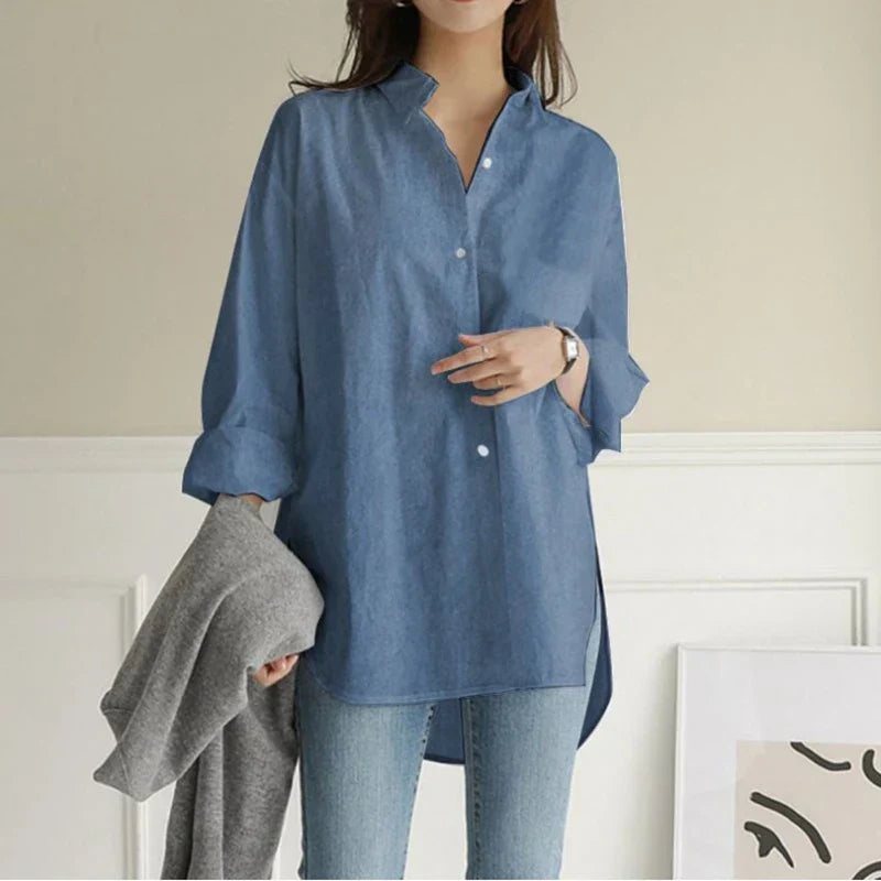 Fudus | Asymmetrisches Shirt Modedesigner 4-8xl Langarmoberteile