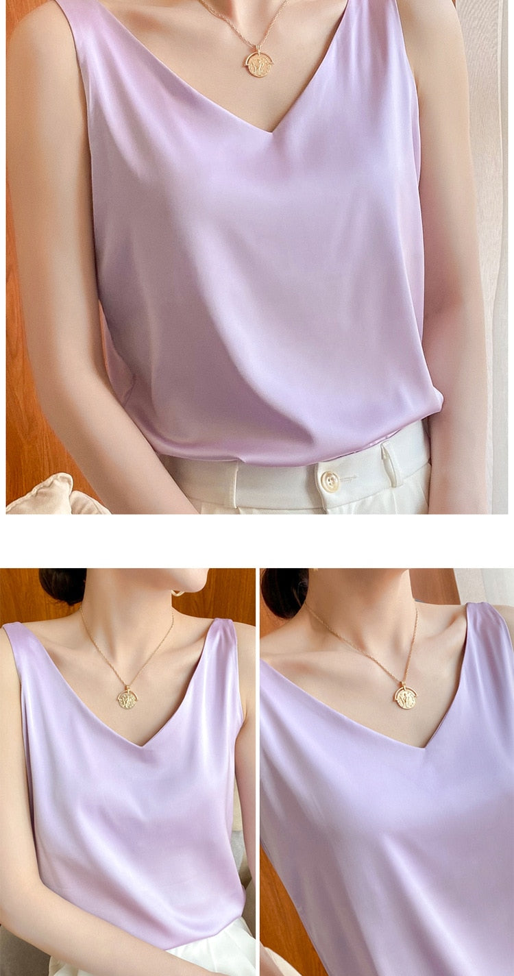 Fudus | Camisole Tops Modedesigner Satin Singlets