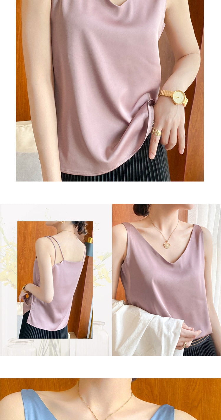Fudus | Camisole Tops Modedesigner Satin Singlets