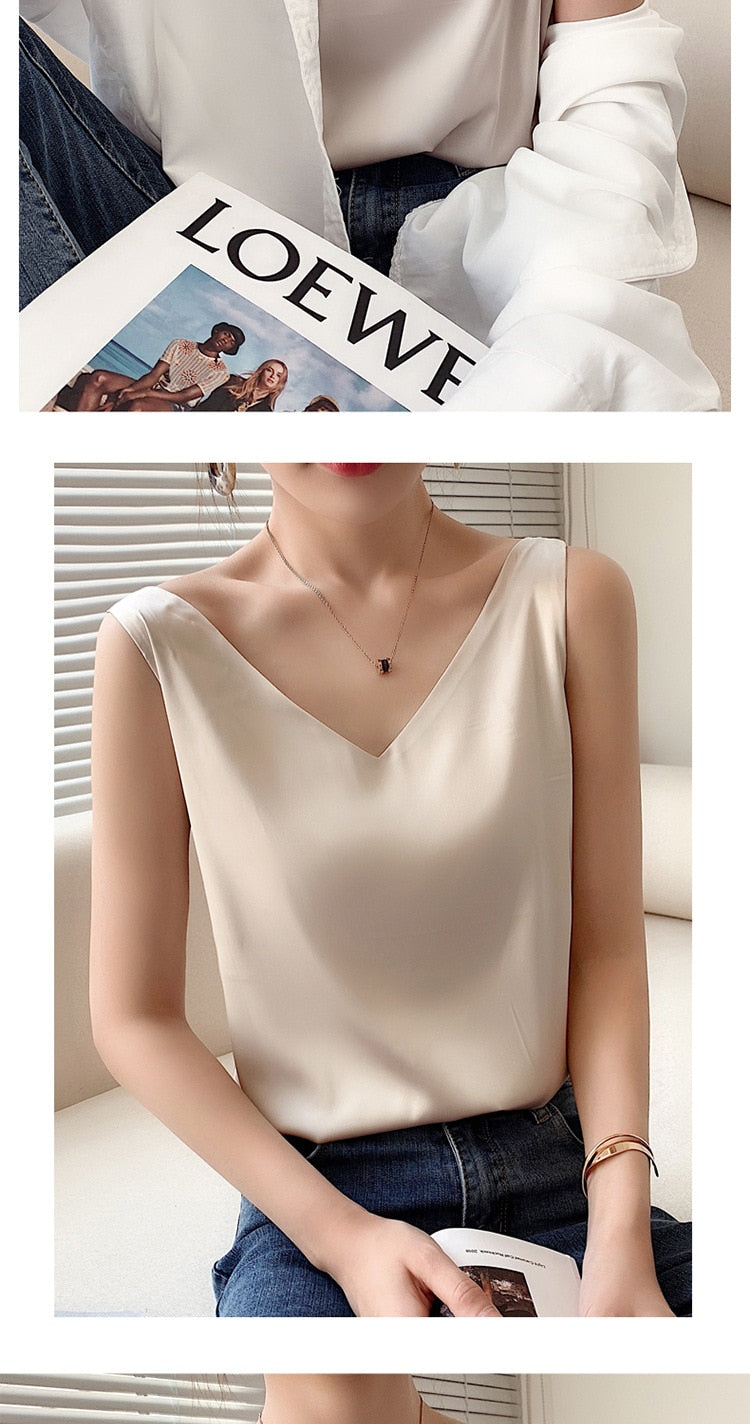 Fudus | Camisole Tops Modedesigner Satin Singlets