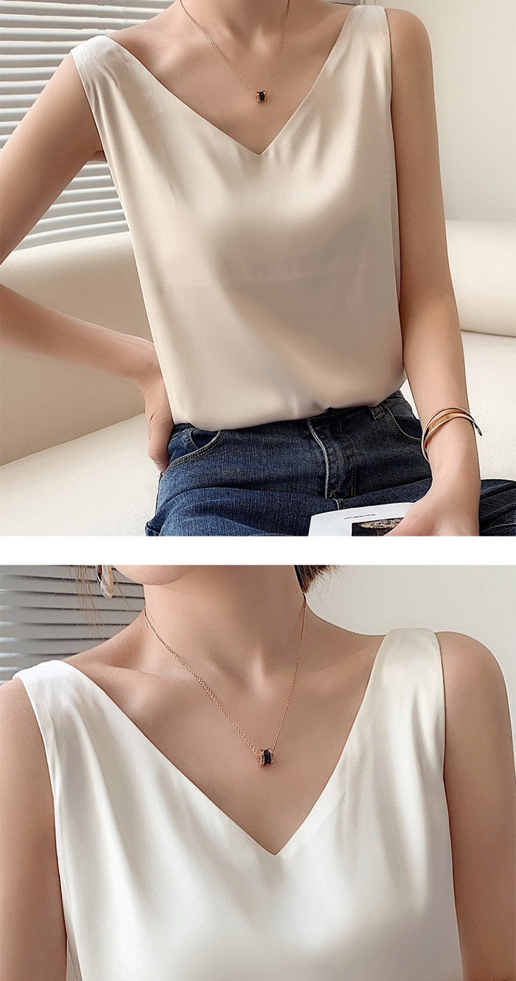 Fudus | Camisole Tops Modedesigner Satin Singlets
