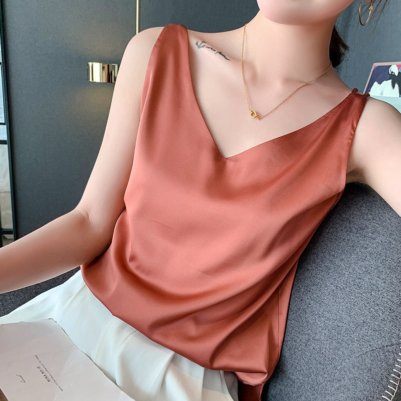 Fudus | Camisole Tops Modedesigner Satin Singlets