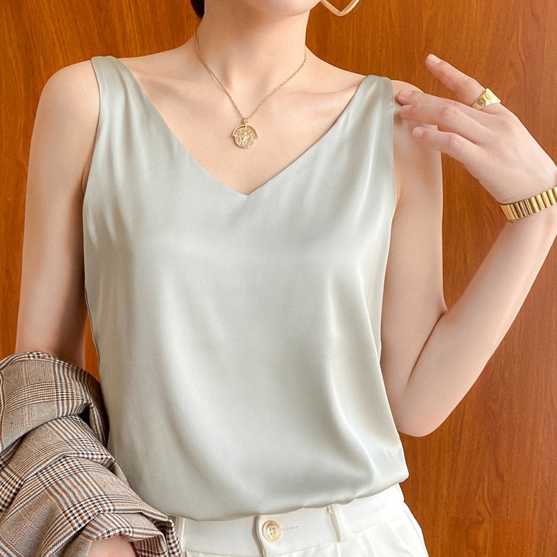 Fudus | Camisole Tops Modedesigner Satin Singlets