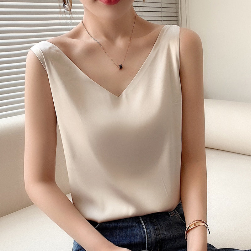 Fudus | Camisole Tops Modedesigner Satin Singlets