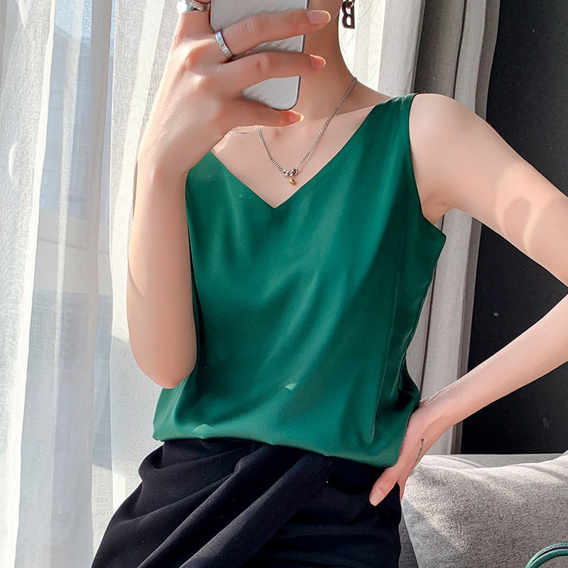 Fudus | Camisole Tops Modedesigner Satin Singlets
