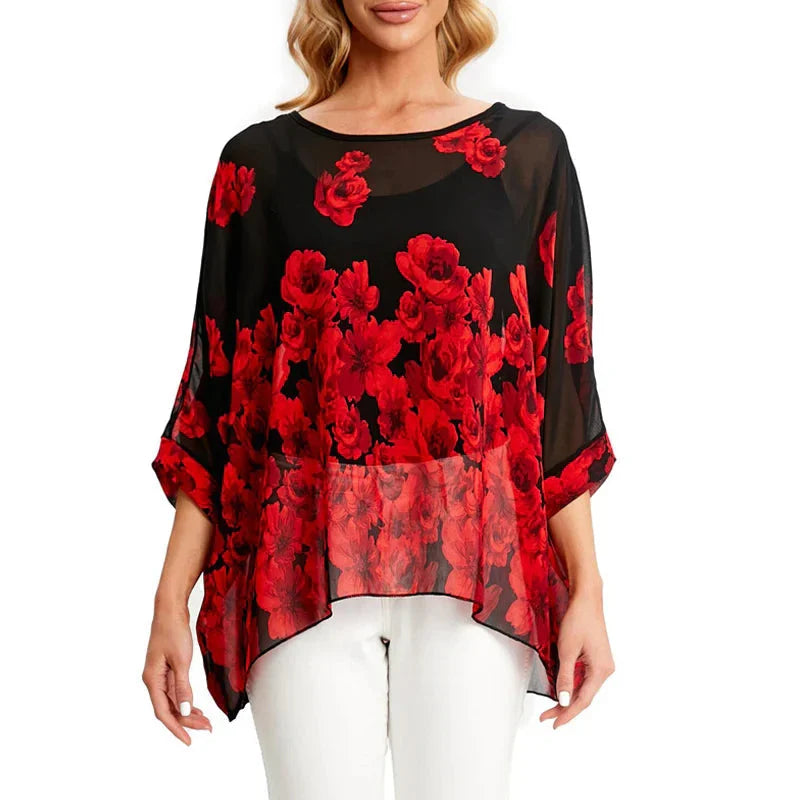 Fudus | Chiffon Bedruckte 4-6xl Bluse Modedesigner T-shirts