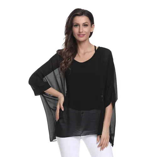 Fudus | Chiffon Bedruckte 4-6xl Bluse Modedesigner T-shirts