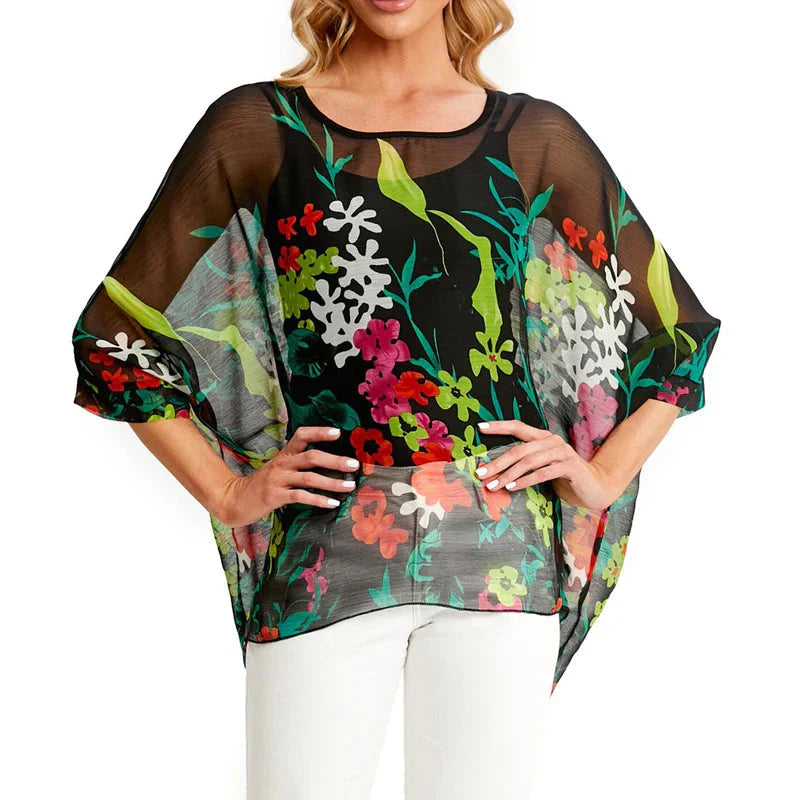 Fudus | Chiffon Bedruckte 4-6xl Bluse Modedesigner T-shirts