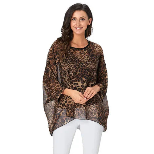 Fudus | Chiffon Bedruckte 4-6xl Bluse Modedesigner T-shirts