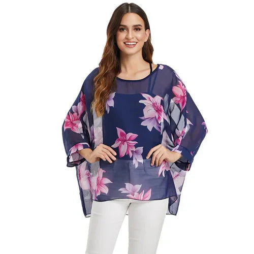 Fudus | Chiffon Bedruckte 4-6xl Bluse Modedesigner T-shirts