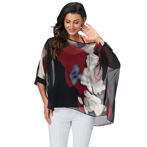 Fudus | Chiffon Bedruckte 4-6xl Bluse Modedesigner T-shirts