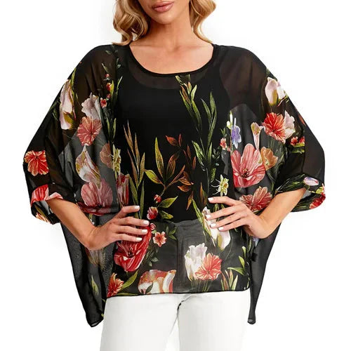 Fudus | Chiffon Bedruckte 4-6xl Bluse Modedesigner T-shirts