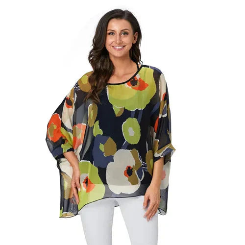 Fudus | Chiffon Bedruckte 4-6xl Bluse Modedesigner T-shirts