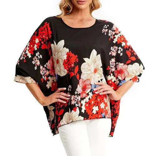 Fudus | Chiffon Bedruckte 4-6xl Bluse Modedesigner T-shirts