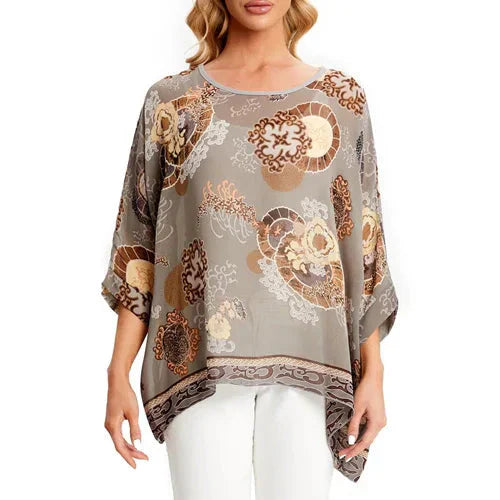 Fudus | Chiffon Bedruckte 4-6xl Bluse Modedesigner T-shirts
