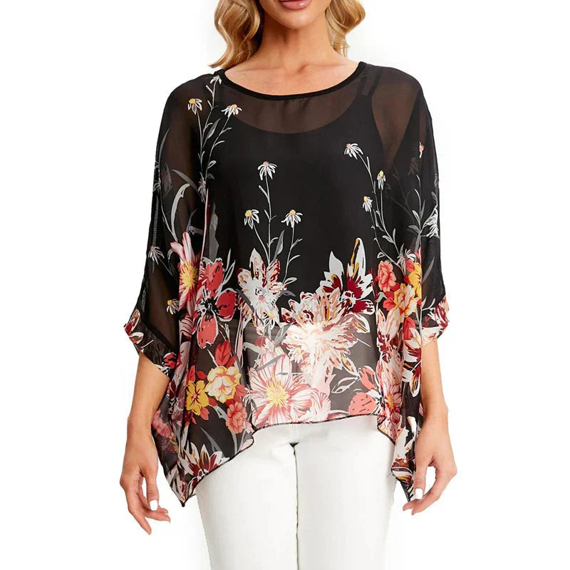 Fudus | Chiffon Bedruckte 4-6xl Bluse Modedesigner T-shirts