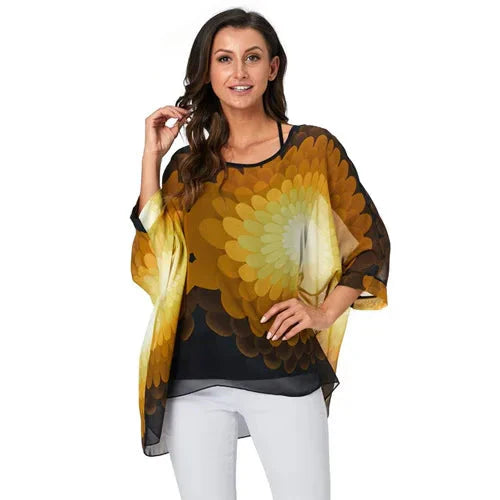 Fudus | Chiffon Bedruckte 4-6xl Bluse Modedesigner T-shirts