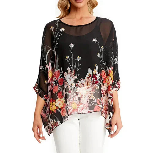 Fudus | Chiffon Bedruckte 4-6xl Bluse Modedesigner T-shirts