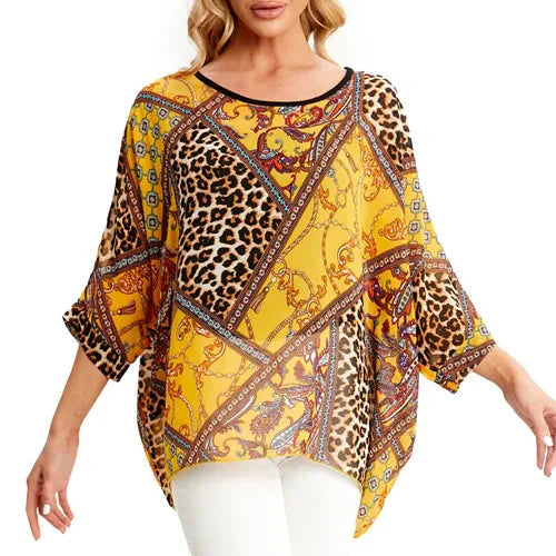 Fudus | Chiffon Bedruckte 4-6xl Bluse Modedesigner T-shirts