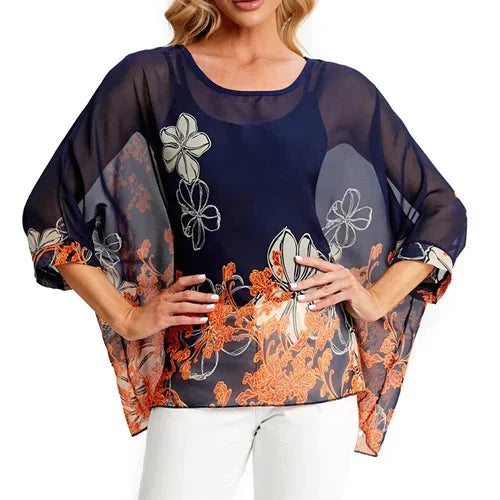 Fudus | Chiffon Bedruckte 4-6xl Bluse Modedesigner T-shirts