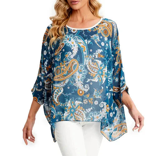 Fudus | Chiffon Bedruckte 4-6xl Bluse Modedesigner T-shirts