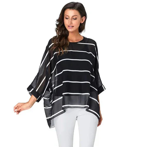Fudus | Chiffon Bedruckte 4-6xl Bluse Modedesigner T-shirts
