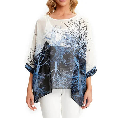 Fudus | Chiffon Bedruckte 4-6xl Bluse Modedesigner T-shirts