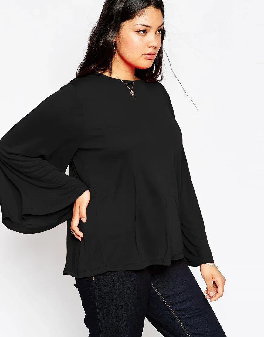 Fudus | Modedesigner 2-8xl Bluse Flare Langarm Tops