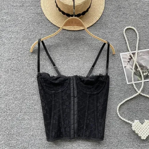 Fudus | Modedesigner Spitzen-corsagen-crop-tops-trägershirts