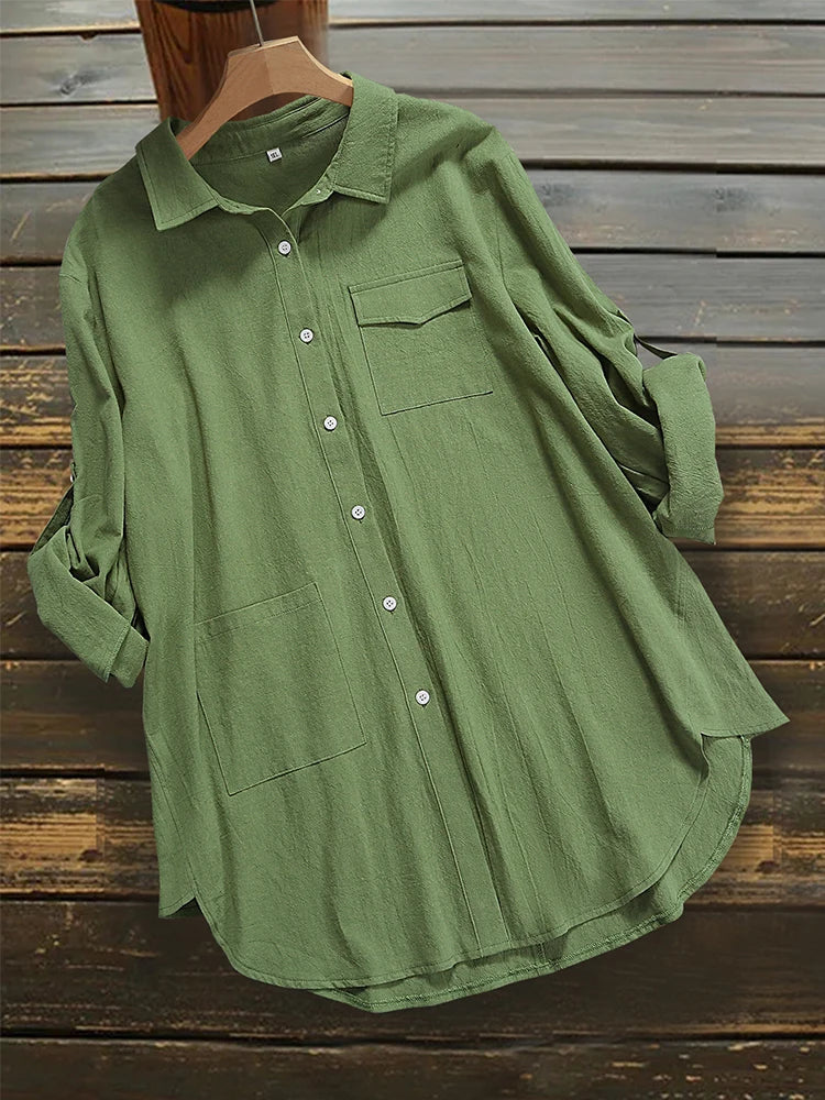 Fudus | Reversknopf Bluse Modedesigner 5xl Hemden Langarm Oberteile