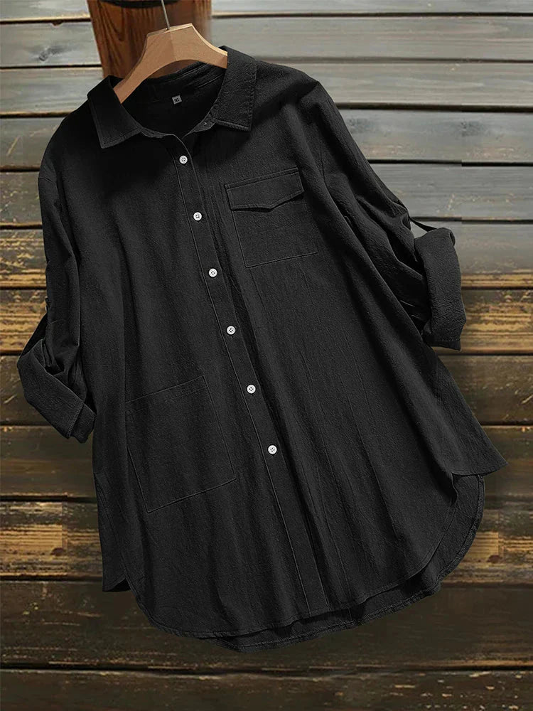 Fudus | Reversknopf Bluse Modedesigner 5xl Hemden Langarm Oberteile